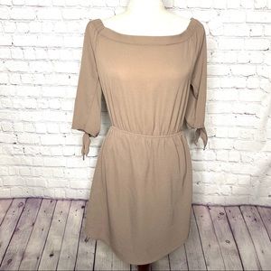 Guess Tan Taupe Off the Shoulder Dress